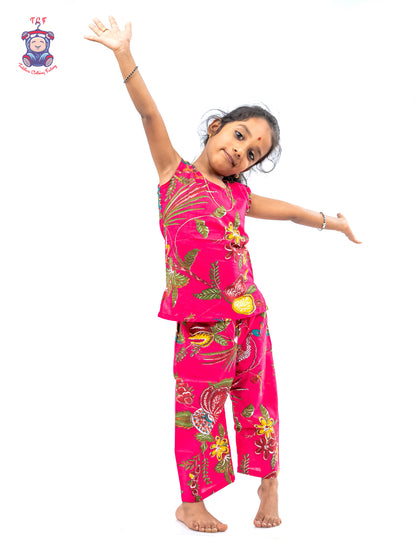 Rose Pink - Girls Readymade Jaipur Cotton Salwar