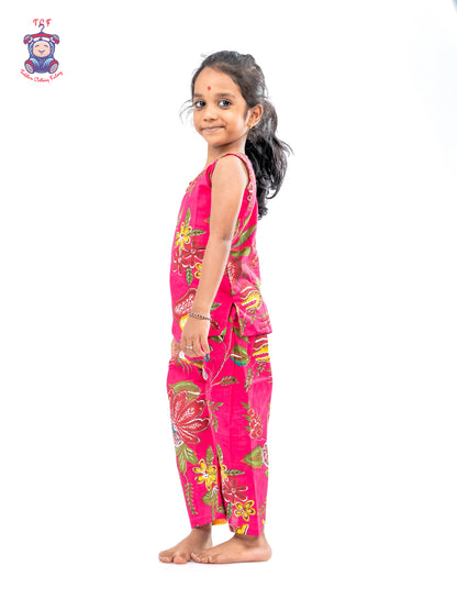 Rose Pink - Girls Readymade Jaipur Cotton Salwar