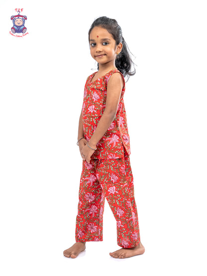 Red - Girls Readymade Jaipur Cotton Salwar