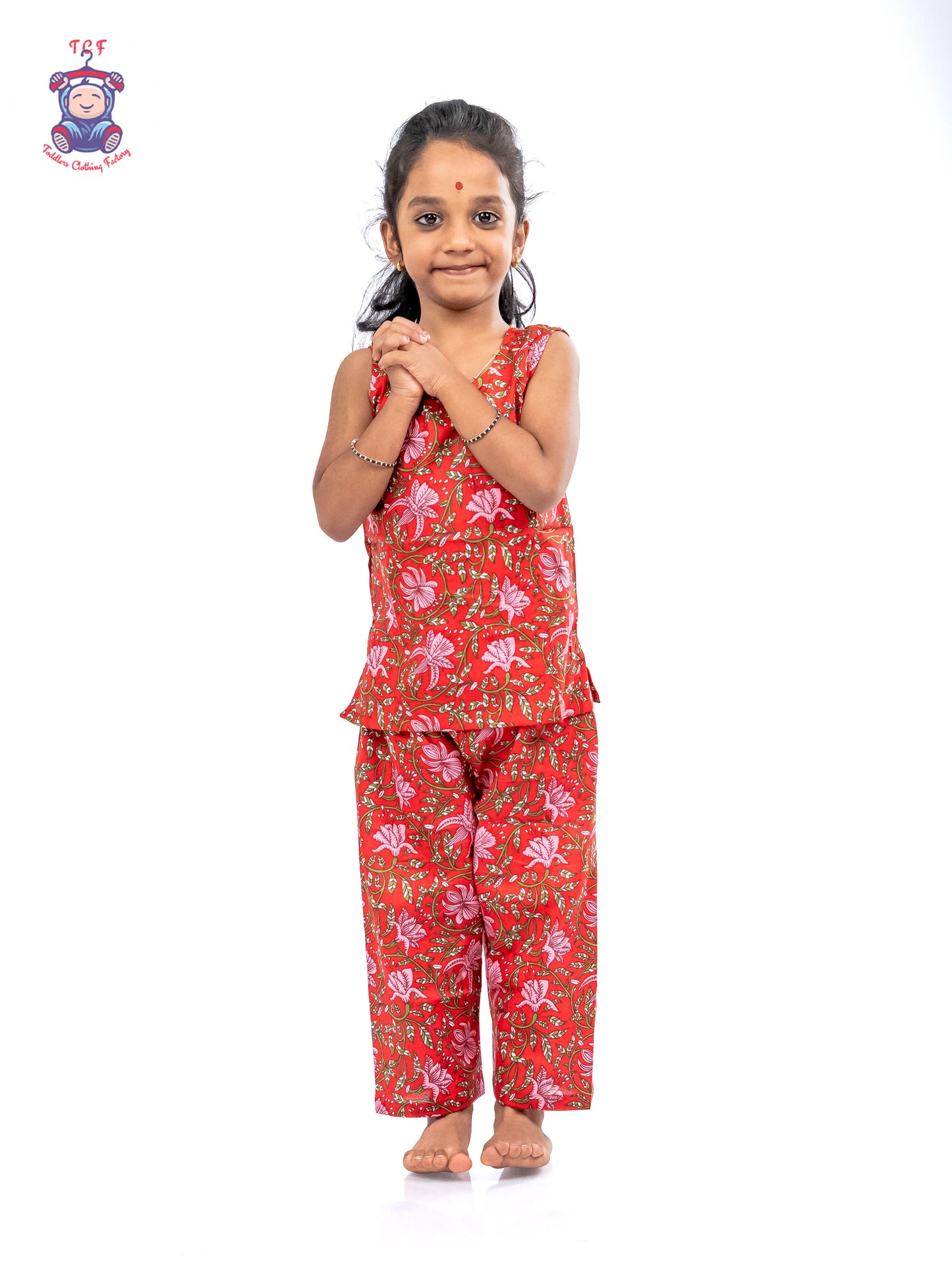 Red - Girls Readymade Jaipur Cotton Salwar