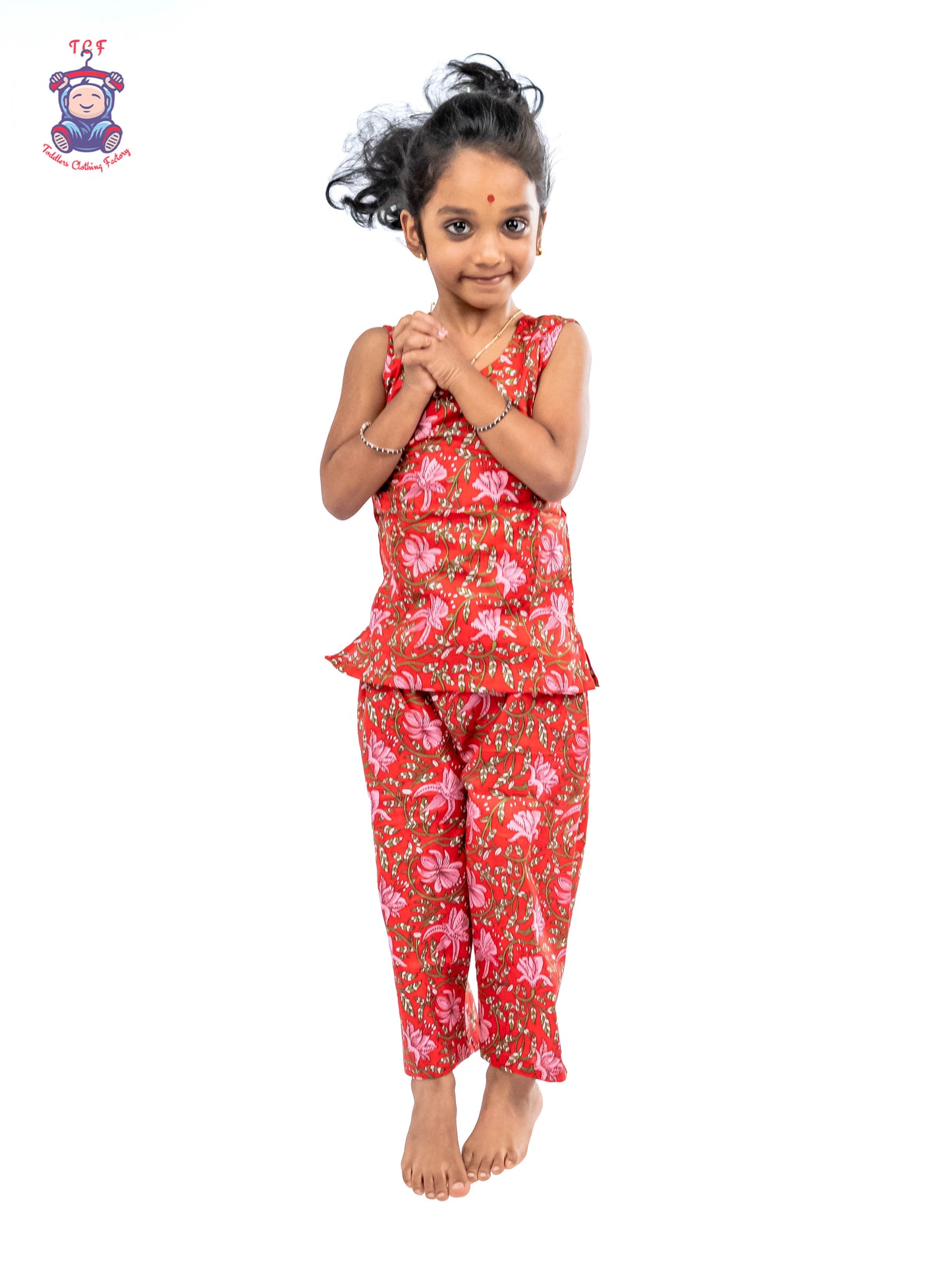 Red - Girls Readymade Jaipur Cotton Salwar