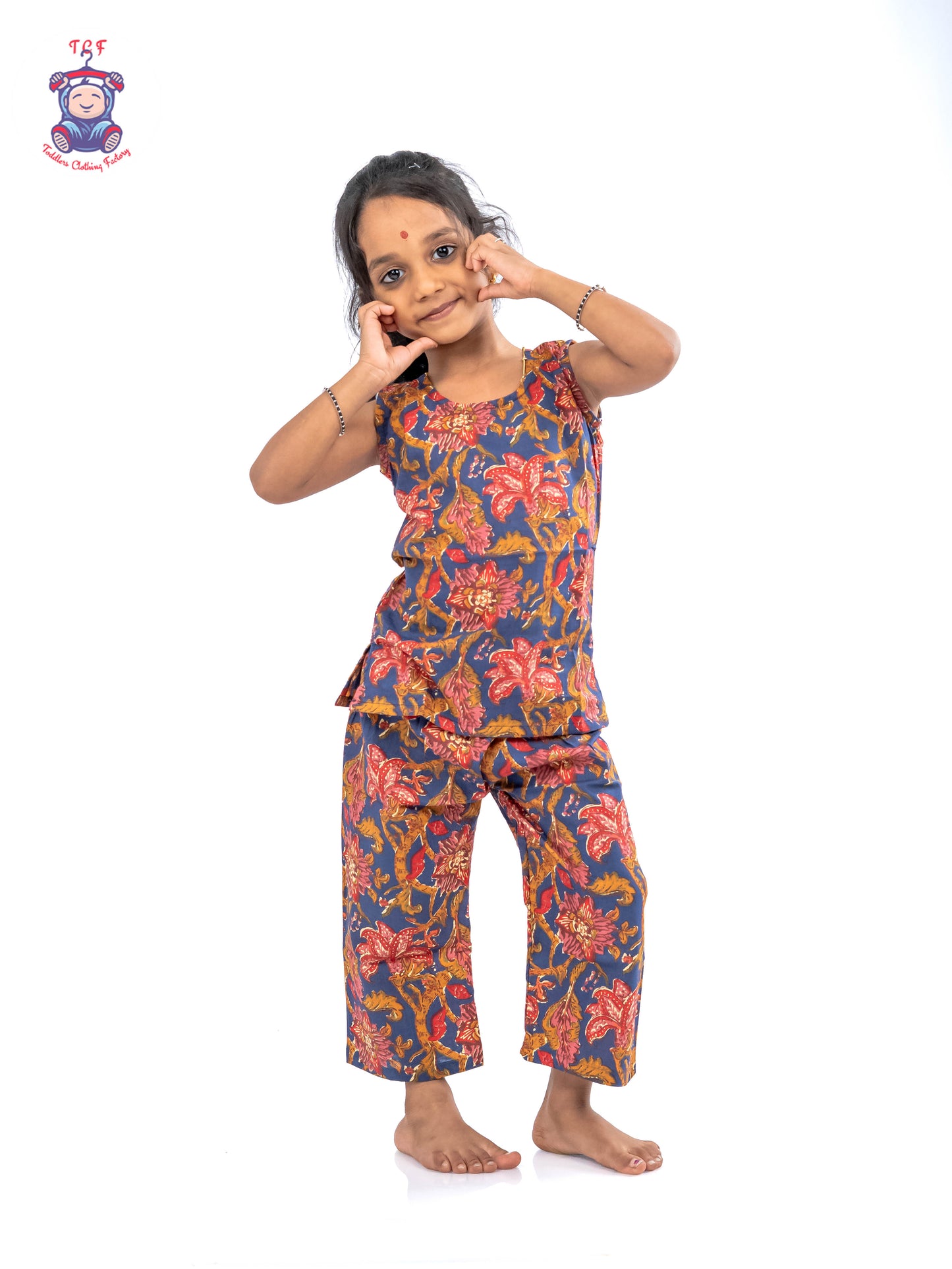 Blue - Girls Readymade Jaipur Cotton Salwar
