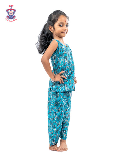 Ice Blue - Girls Readymade Jaipur Cotton Salwar