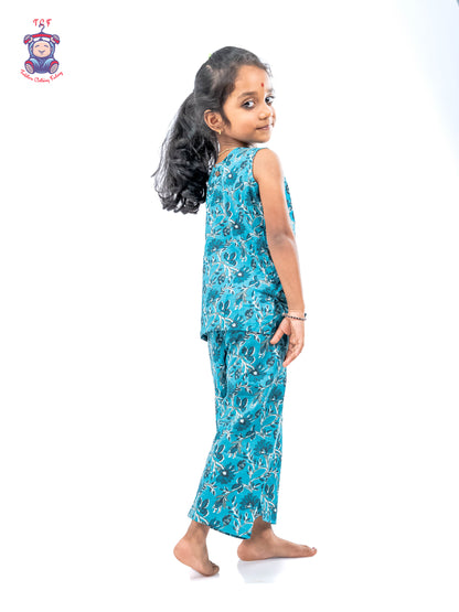 Ice Blue - Girls Readymade Jaipur Cotton Salwar