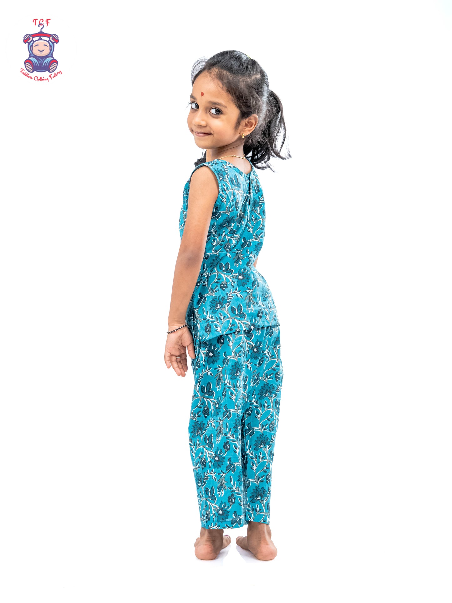 Ice Blue - Girls Readymade Jaipur Cotton Salwar