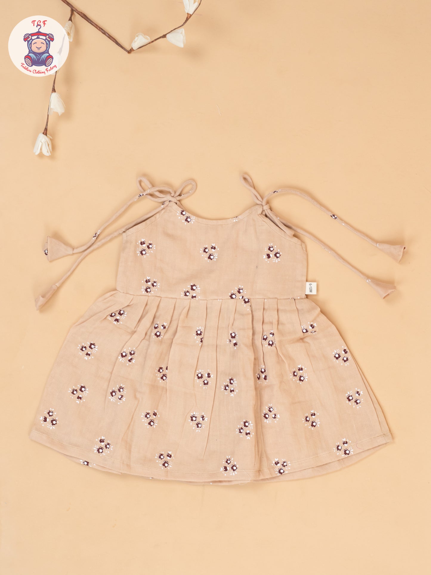 Peach - Girls Muslin Frocks