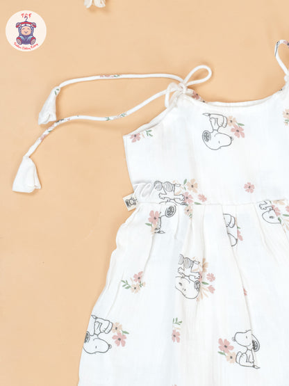 Off White - Girls Muslin Frocks