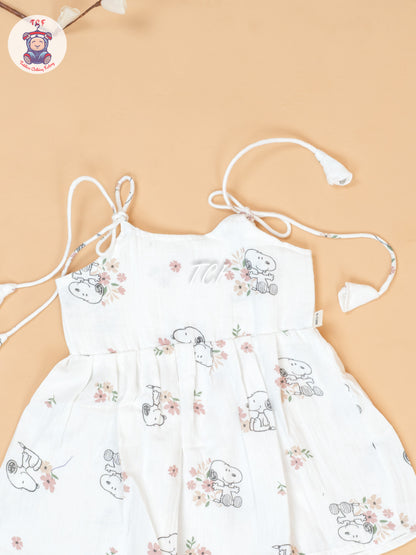 Off White - Girls Muslin Frocks