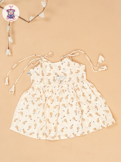 Cream - Girls Muslin Frocks