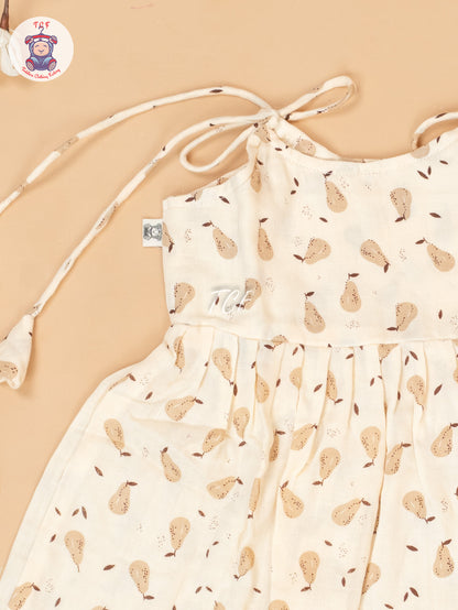 Cream - Girls Muslin Frocks