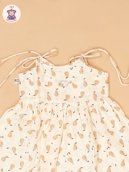 Cream - Girls Muslin Frocks