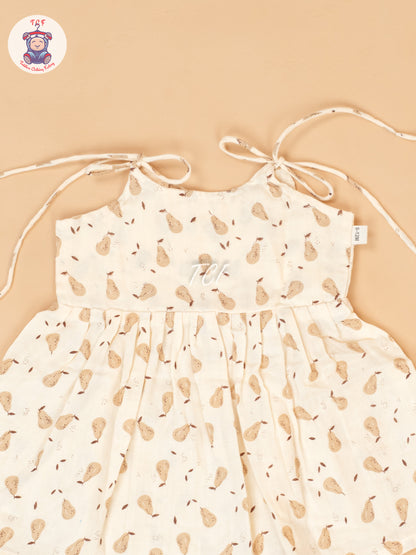 Cream - Girls Muslin Frocks