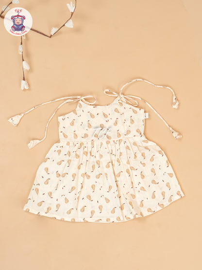 Cream - Girls Muslin Frocks