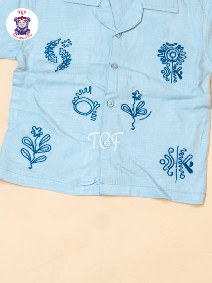Pista Green - Boys Readymade Spread Collor Shirts & Shorts