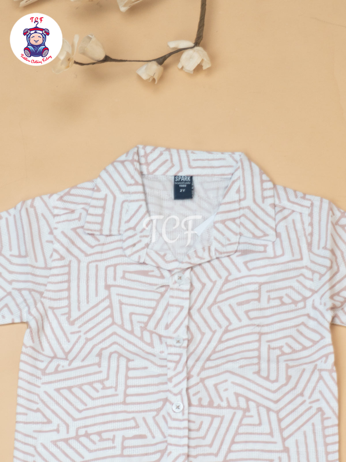 Peach - Boys Readymade Spread Collor Shirts & Shorts