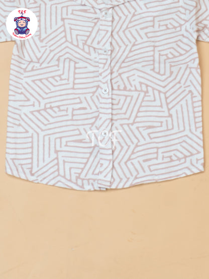 Peach - Boys Readymade Spread Collor Shirts & Shorts