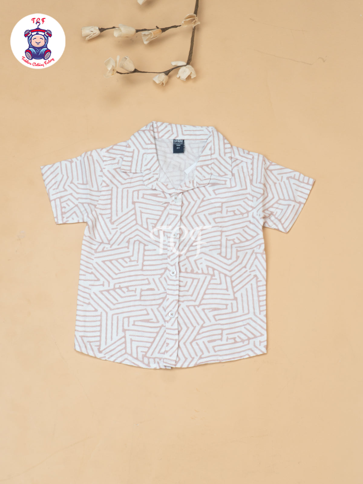 Peach - Boys Readymade Spread Collor Shirts & Shorts