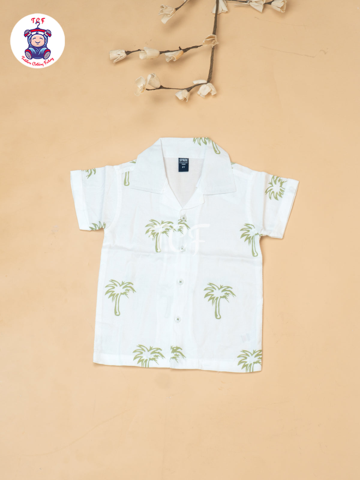 White - Boys Readymade Spread Collor Shirts & Shorts
