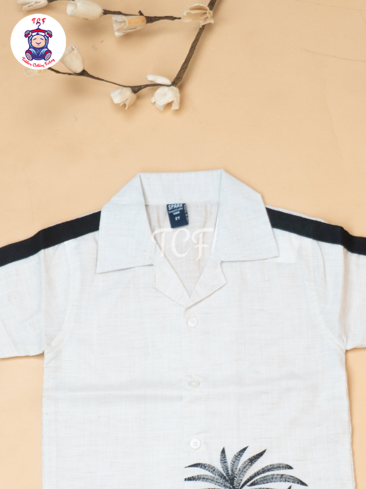 Cream - Boys Readymade Spread Collor Shirts & Shorts