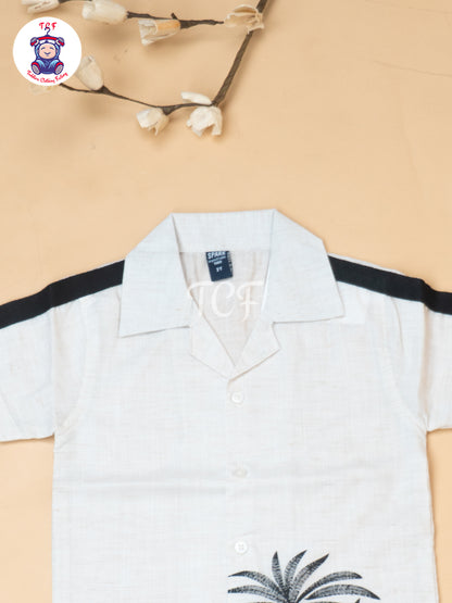 Cream - Boys Readymade Spread Collor Shirts & Shorts