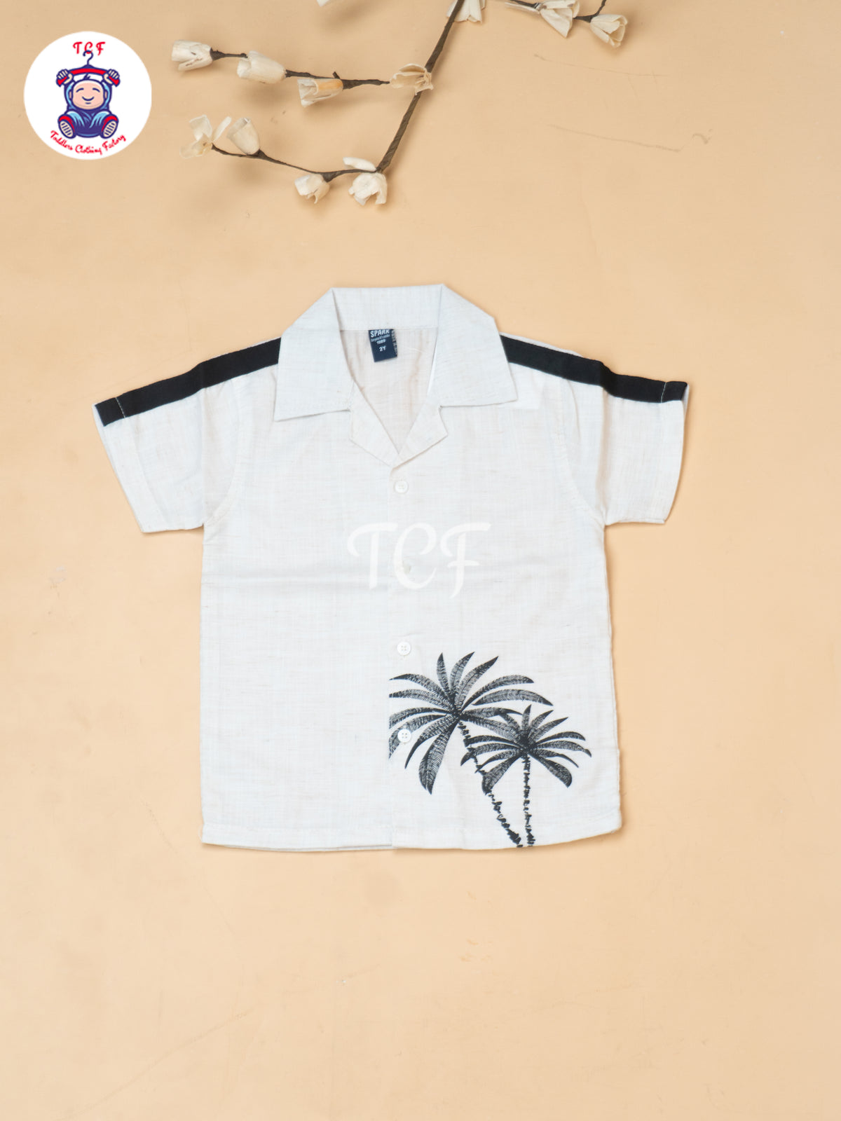 Cream - Boys Readymade Spread Collor Shirts & Shorts