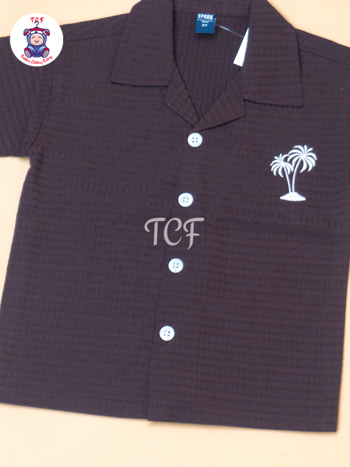 Maroon - Boys Readymade Spread Collor Shirts & Shorts