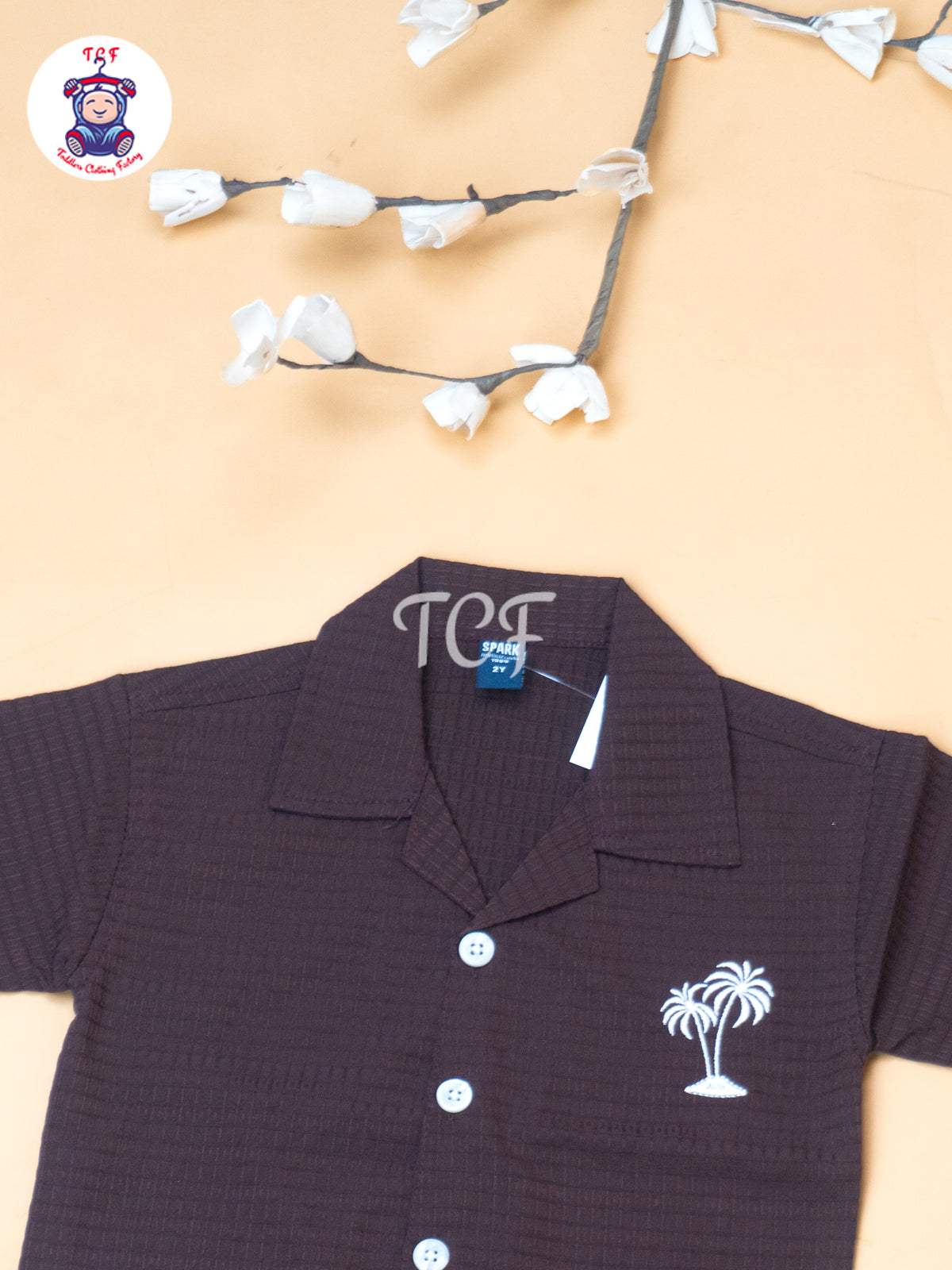Maroon - Boys Readymade Spread Collor Shirts & Shorts