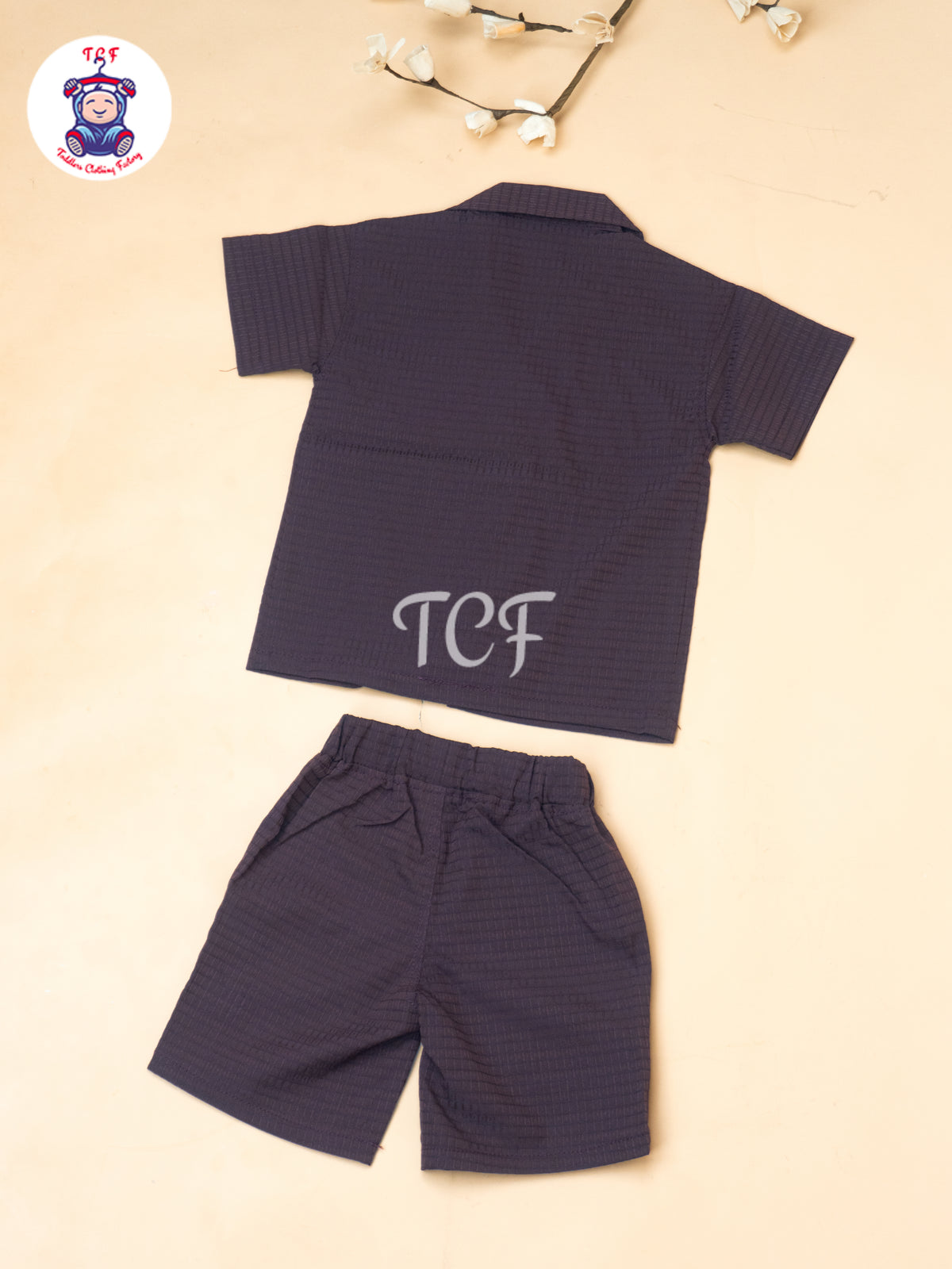 Maroon - Boys Readymade Spread Collor Shirts & Shorts