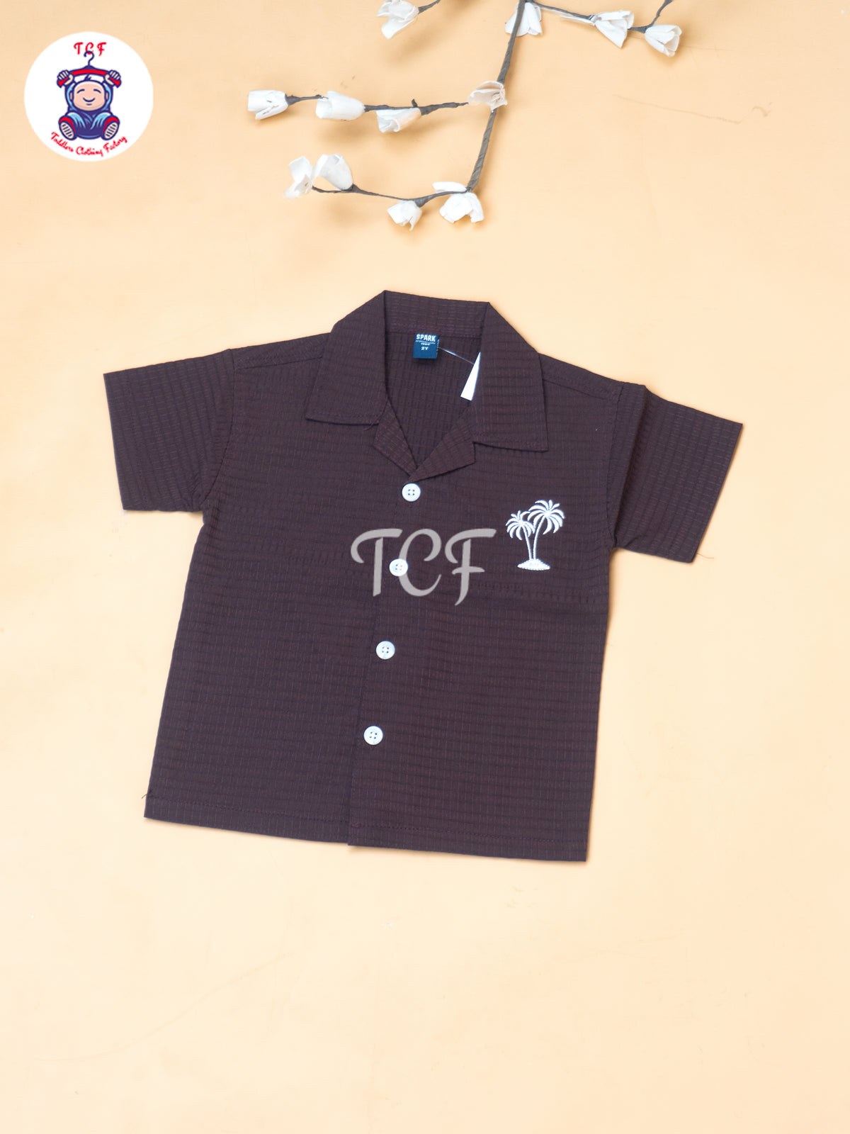 Maroon - Boys Readymade Spread Collor Shirts & Shorts