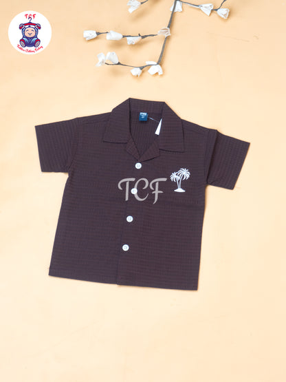 Maroon - Boys Readymade Spread Collor Shirts & Shorts