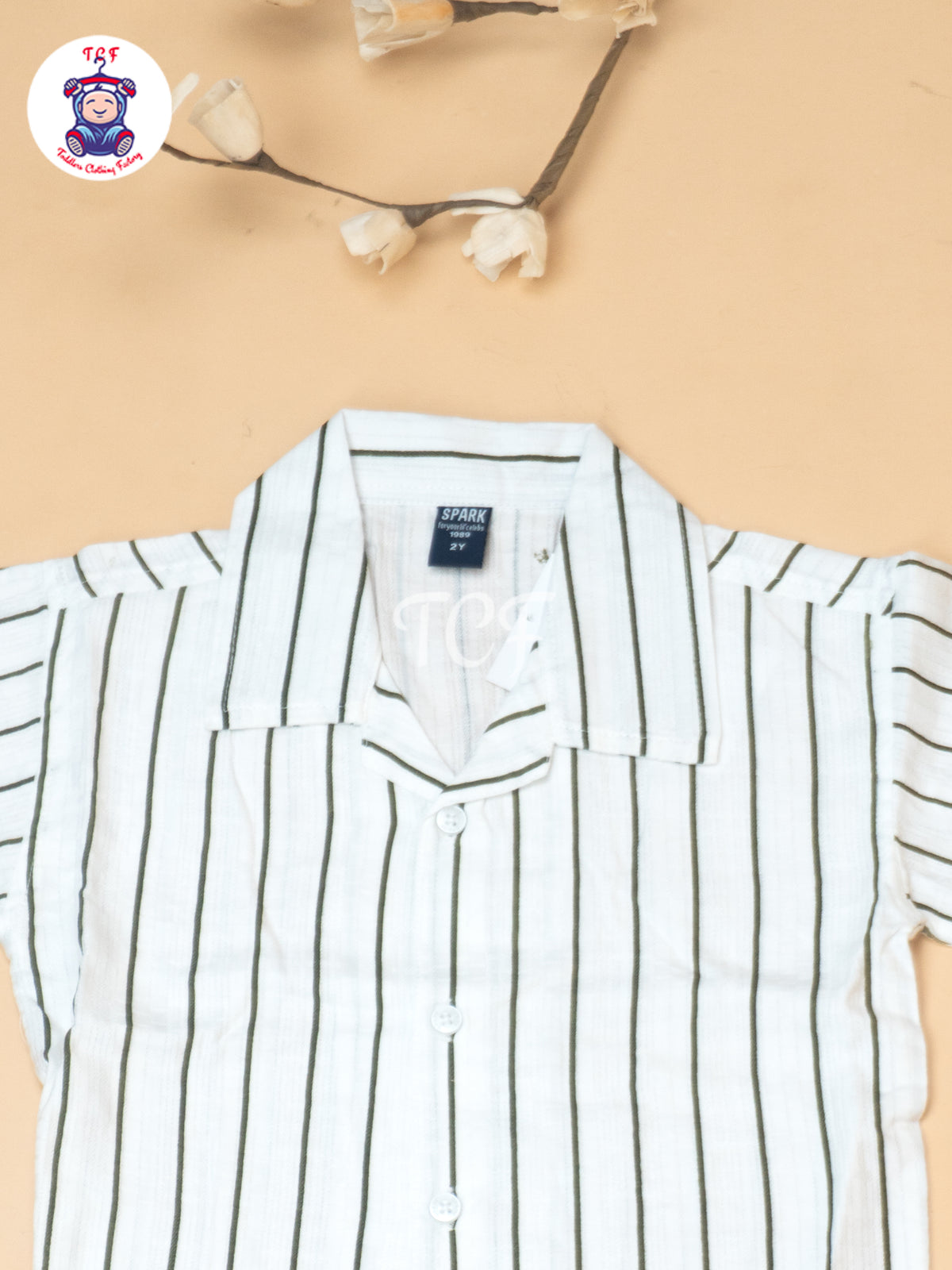 White - Boys Readymade Spread Collor Shirts & Shorts