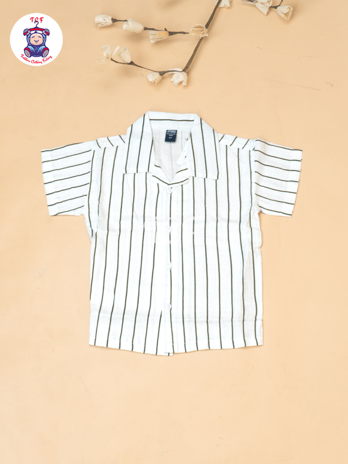 White - Boys Readymade Spread Collor Shirts & Shorts