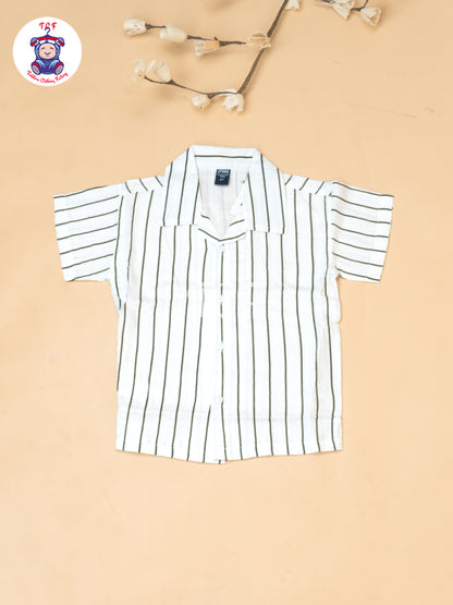White - Boys Readymade Spread Collor Shirts & Shorts