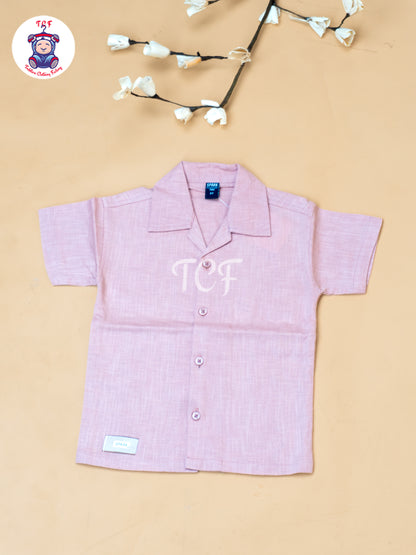 Peach - Boys Readymade Spread Collor Shirts & Shorts