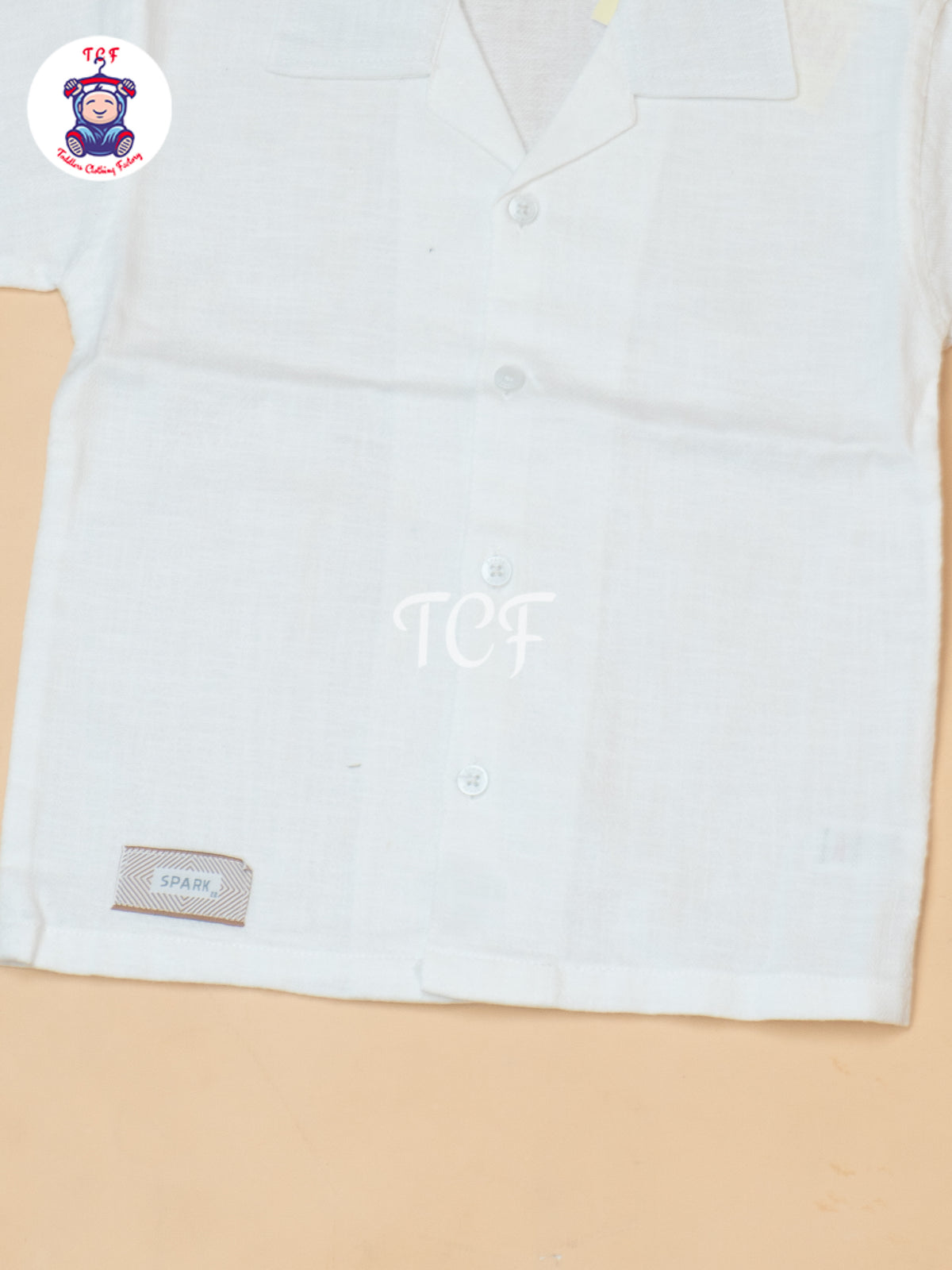 White - Boys Readymade Spread Collor Shirts & Shorts