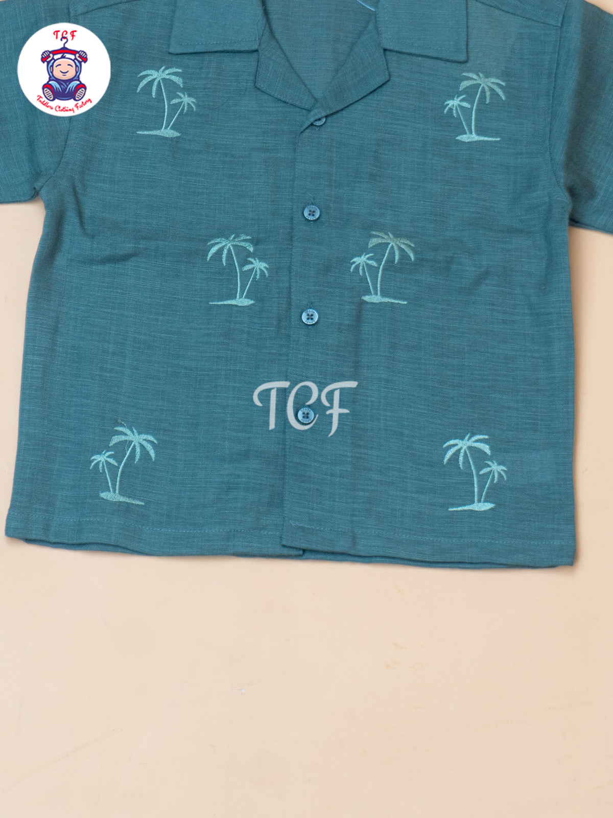 Olive - Boys Readymade Spread Collor Shirts & Shorts