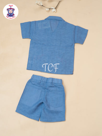 Lavender - Boys Readymade Spread Collor Shirts & Shorts