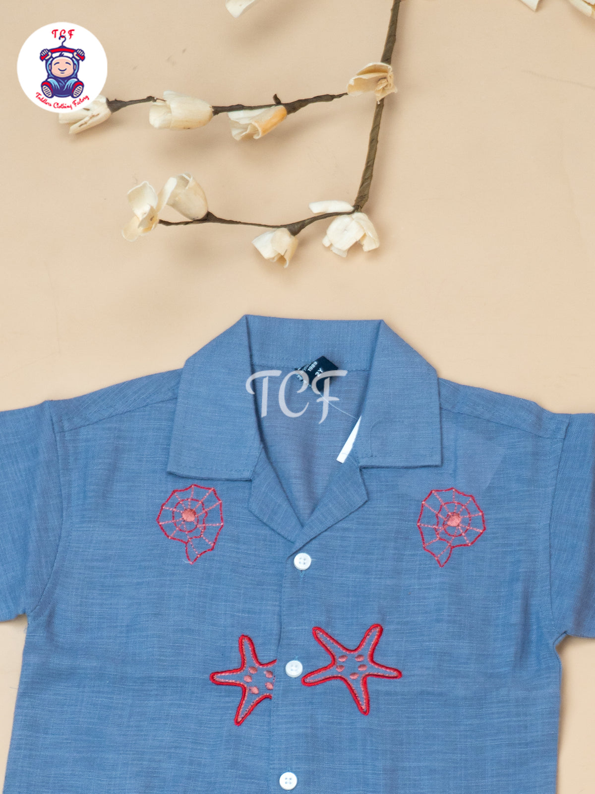Lavender - Boys Readymade Spread Collor Shirts & Shorts