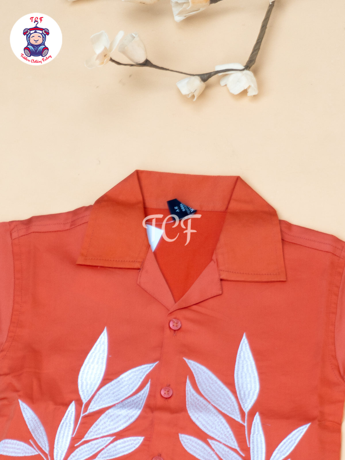 Rust - Boys Readymade Spread Collor Shirts & Shorts