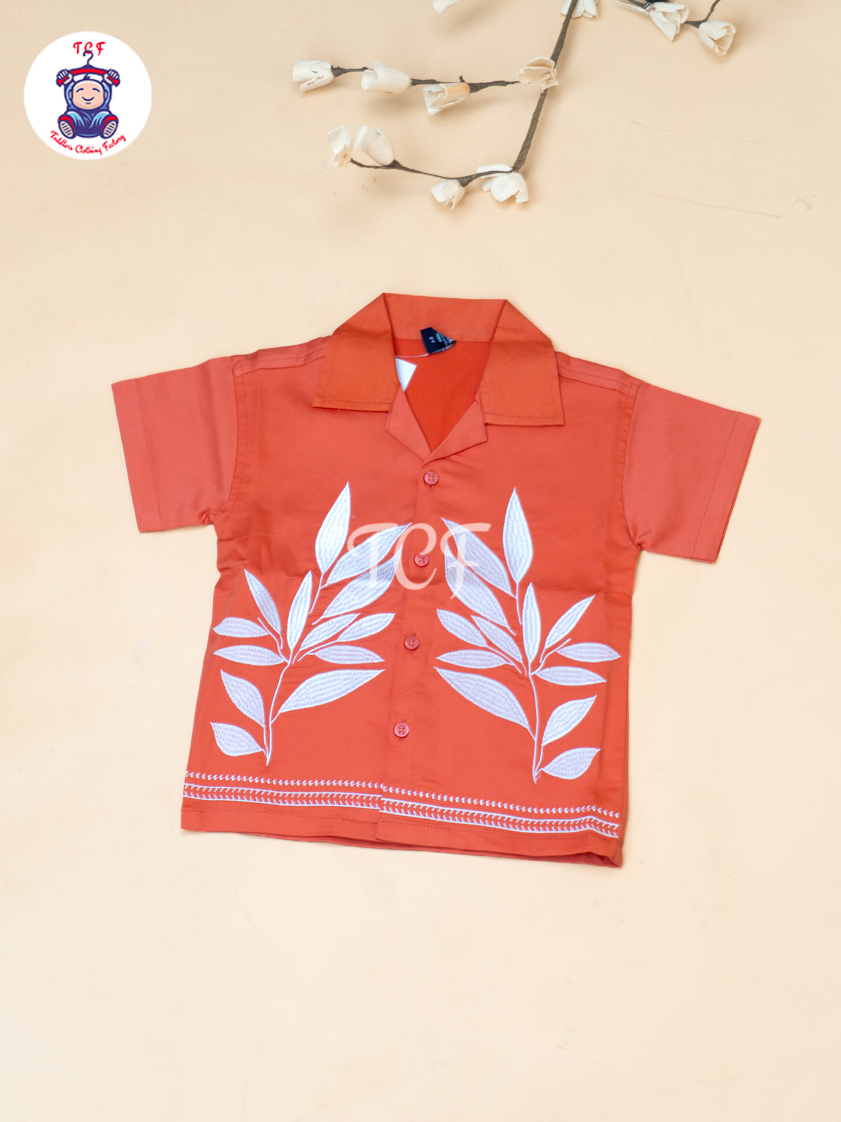 Rust - Boys Readymade Spread Collor Shirts & Shorts