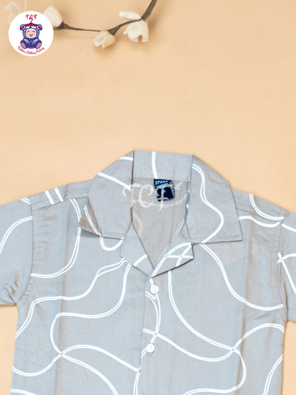 Beige - Boys Readymade Spread Collor Shirts
