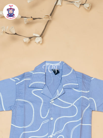 Sky Blue - Boys Readymade Spread Collor Shirts