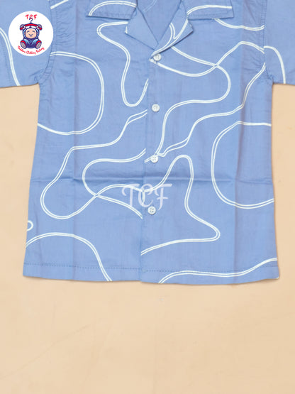 Sky Blue - Boys Readymade Spread Collor Shirts