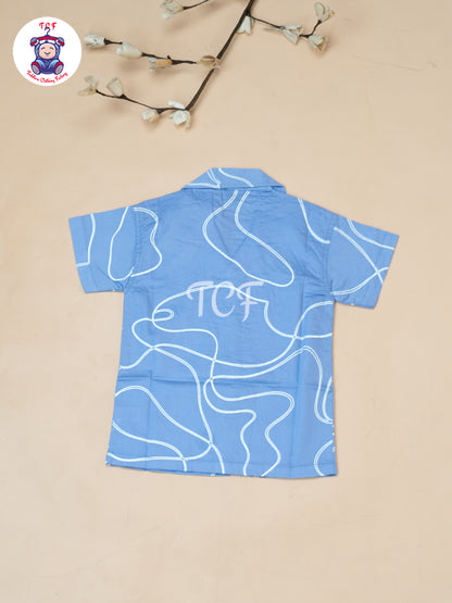 Sky Blue - Boys Readymade Spread Collor Shirts