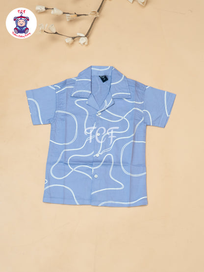 Sky Blue - Boys Readymade Spread Collor Shirts