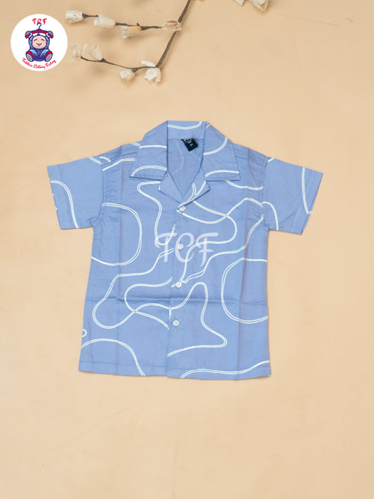 Sky Blue - Boys Readymade Spread Collor Shirts