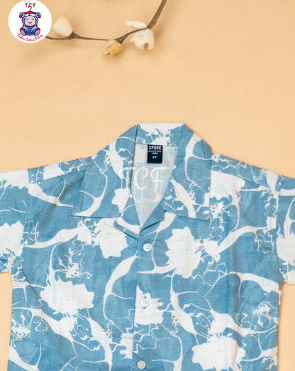 Blue - Boys Readymade Spread Collor Shirts