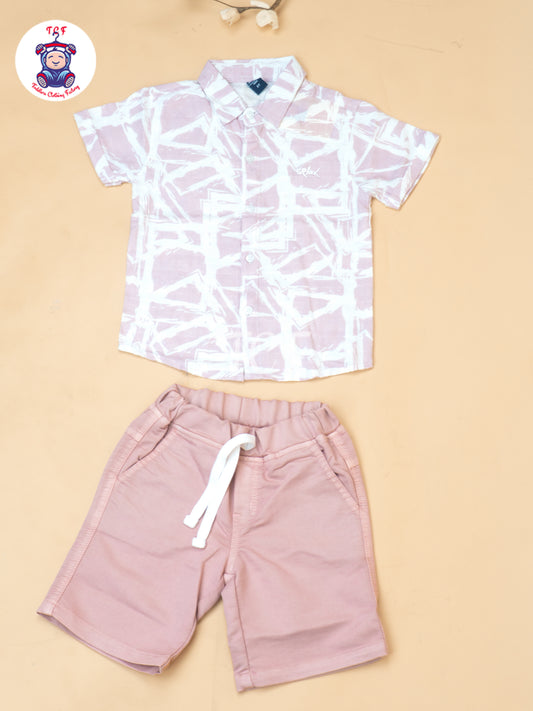 Lilac - Boys Readymade Spread Collor Shirts & Shorts