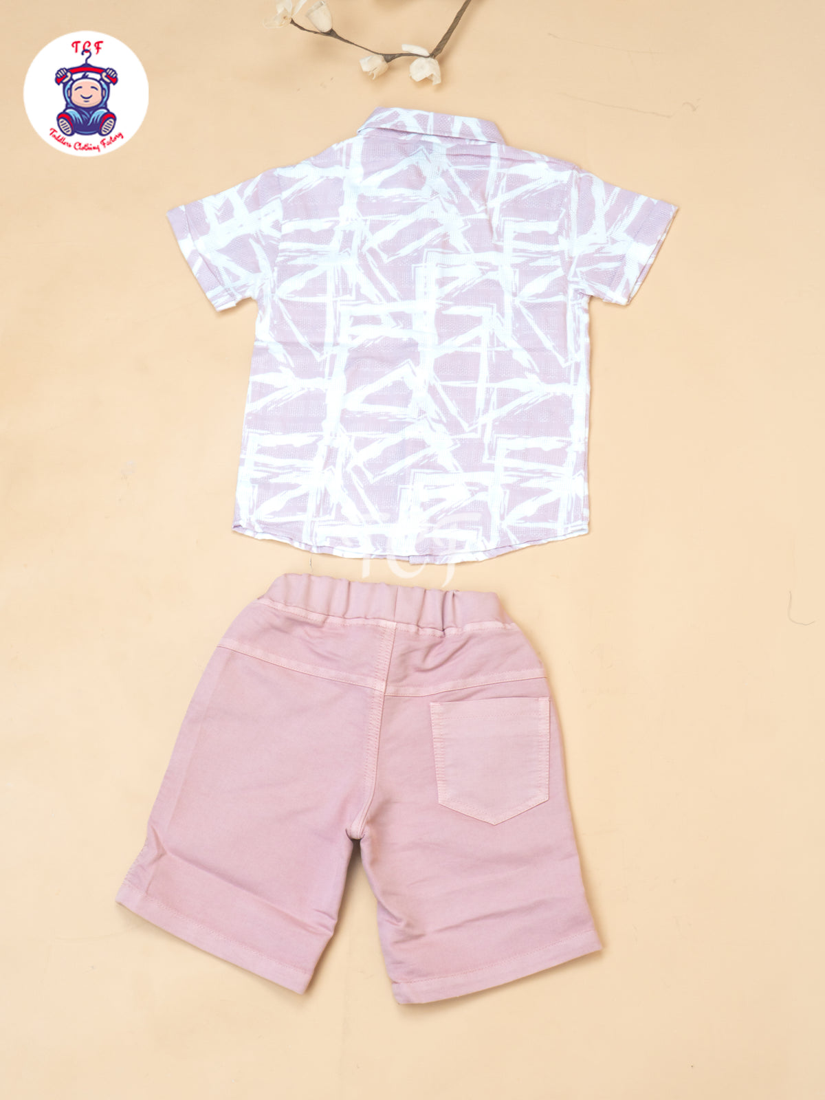 Lilac - Boys Readymade Spread Collor Shirts & Shorts