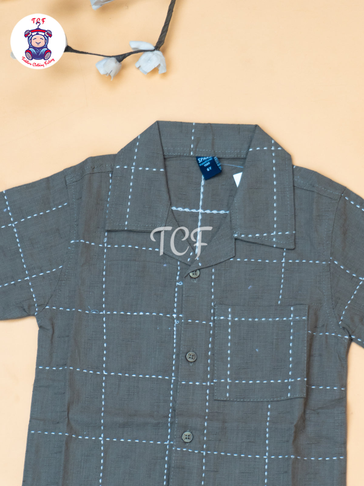 Brown - Boys Readymade Spread Collor Shirts